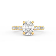 2Ct Oval Cut Moissanite Halo Engagement Ring 14K White Gold Plated